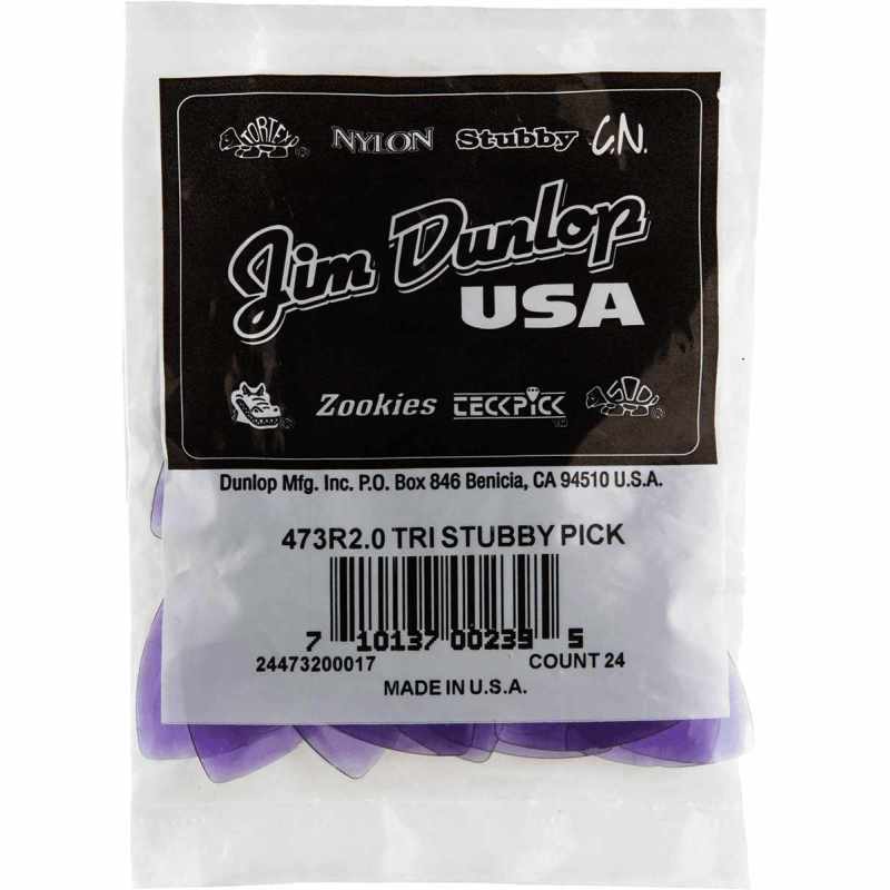 DUNLOP 473R20 Tri Stubby - Tri Stubby, bag of 24, light purple, 2.00 mm