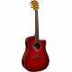 Lâg T-RED-DCE T-Red - Tramontane Dreadnought Cutaway Electro Special Edition Red Burst