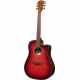 Lâg T-RED-DCE T-Red - Tramontane Dreadnought Cutaway Electro Special Edition Red Burst