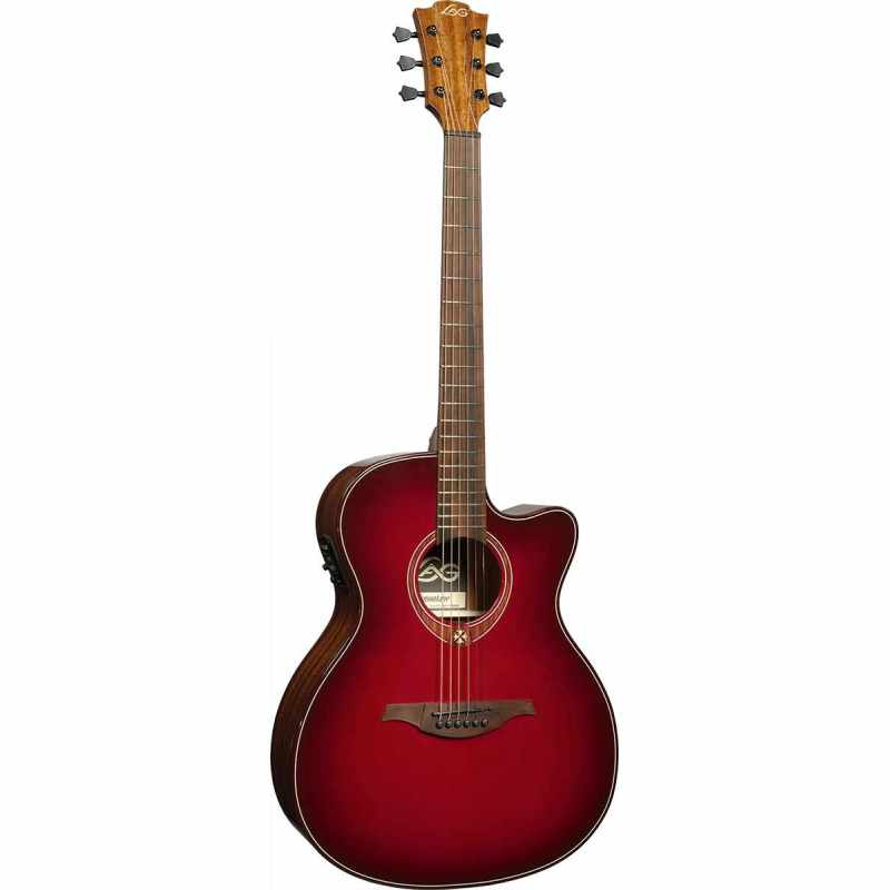 Lâg T-RED-ACE T-Red - Tramontane Auditorium Cutaway Electro Special Edition red burst