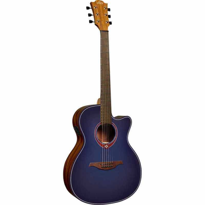 Lâg T-BLUE-ACE T-Blue - Tramontane Auditorium Cutaway Electro Special Edition Blue Burst