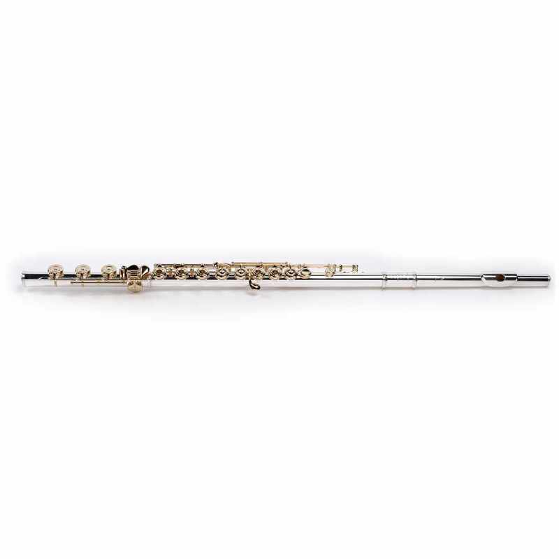 PEARL FLUTE MD925RB/K SILBER - Maesta .925, vergoldete Schlüsselanhänger, Hohlschalen in Reihe, Si-Pfote