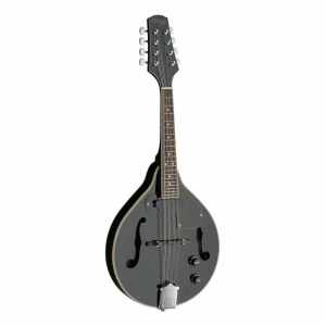 STAGG M50 E BLK Schwarze akustisch-elektrische Bluegrass-Mandoline mit Decke aus Nato