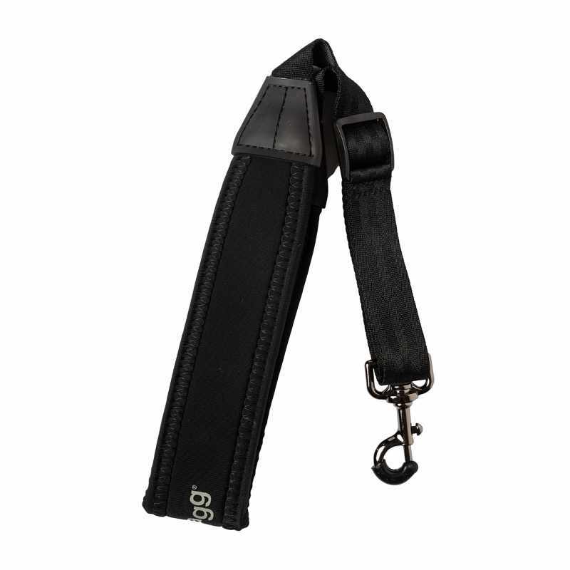 STAGG SAX STRAP2 BK Komplett justierbarer Easy Saxofon-Tragegurt, weiche Hals-Polsterung, Schwarz