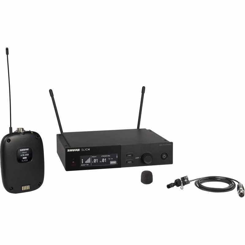 SHURE SLXD14E-85M-L56 . Vollständiges System - Vollständige Krawatte WL185M - 650-694 MHz