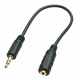 LINDY 35699: Premium audio cable 35mm male jack to 25mm female jack 20cm