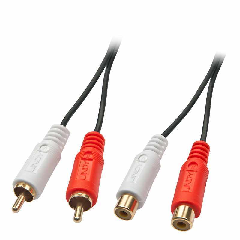 LINDY 35674 : Cable alargador de audio premium 2 x RCA (Cinch) 10 m