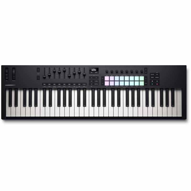 NOVATION LAUNCHKEY-61-MK4 Mk4 - Master keyboard 61 keys, 16 pads, 8 encoders, 9 faders, OLED display