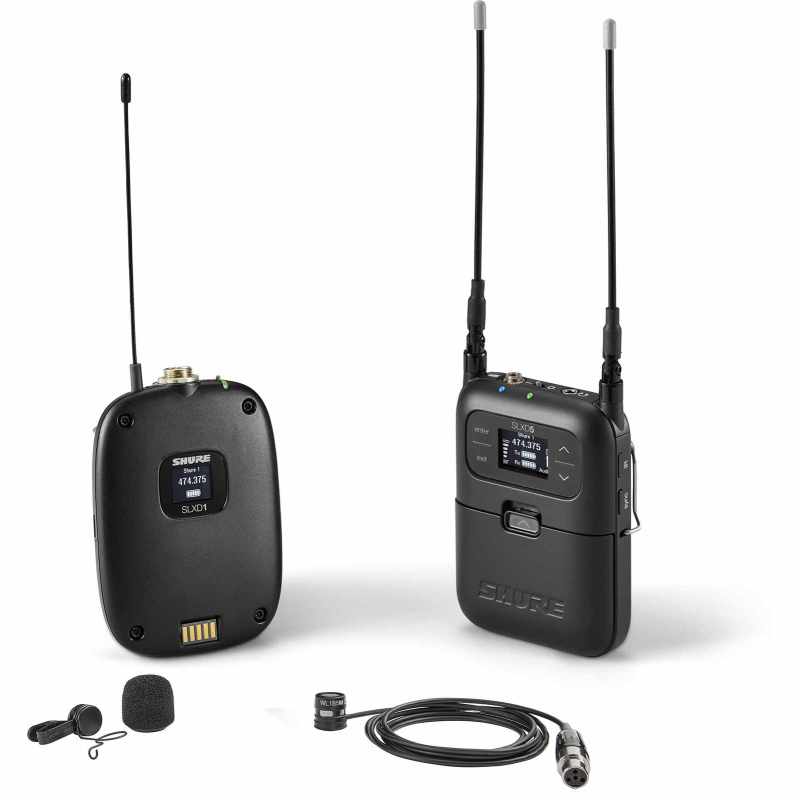 SHURE SLXD15-85M-G59 Complete system - Portable tie pack WL185M - 470-514 MHz