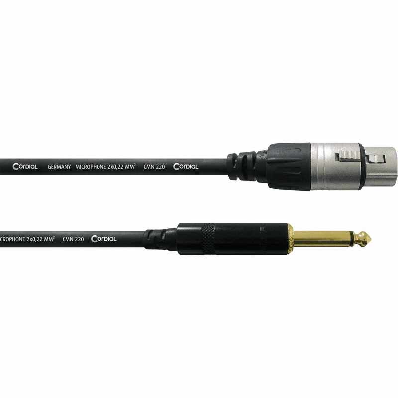 CORDIAL CCM7.5FP Unbalanced Rean - XLR female/Jack male mono - 7.5m