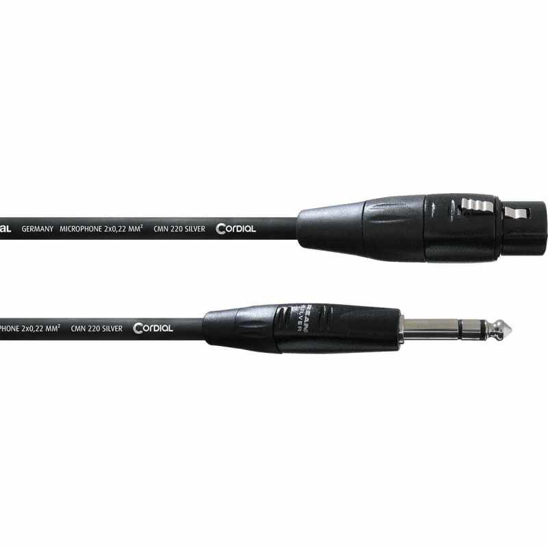 CORDIAL CIM3FV XLR / Jack - XLR hembra/Jack estéreo - 3m negro