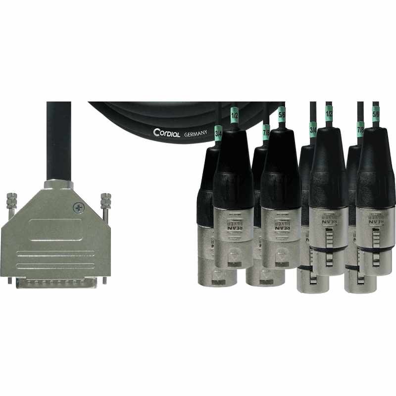 CORDIAL CFD3DFMT Tascam pinout - Sub-D/4 XLR m+4 XLR f Tasc - 3m