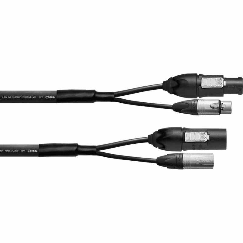 CORDIAL CPH10-DMX15PWR125-T1 . powerCON TRUE1 + XLR 5-polig - Stecker NC5 XX f/m + NAC3 f/m X W TOP L - 2,50 mm² - 10 m