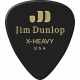 DUNLOP 483P03EXH Genuine Celluloid - Genuine Celluloid Classic, Player's Pack of 12, black, extra heavy