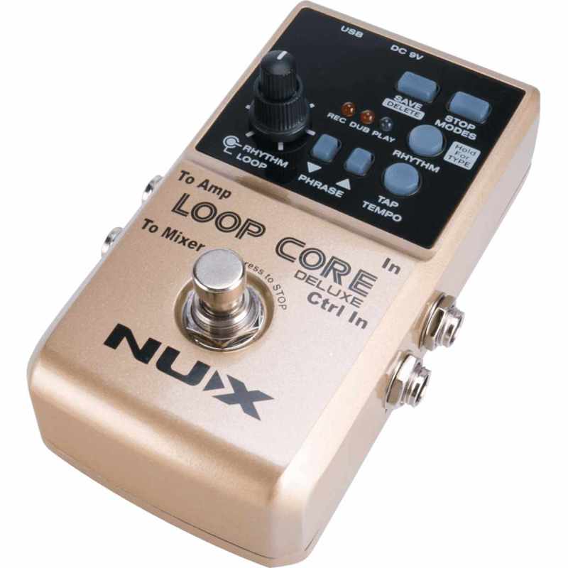 NUX LOOPCORE-DELUXE Looper pedal and drum machine + 2-way pedal board