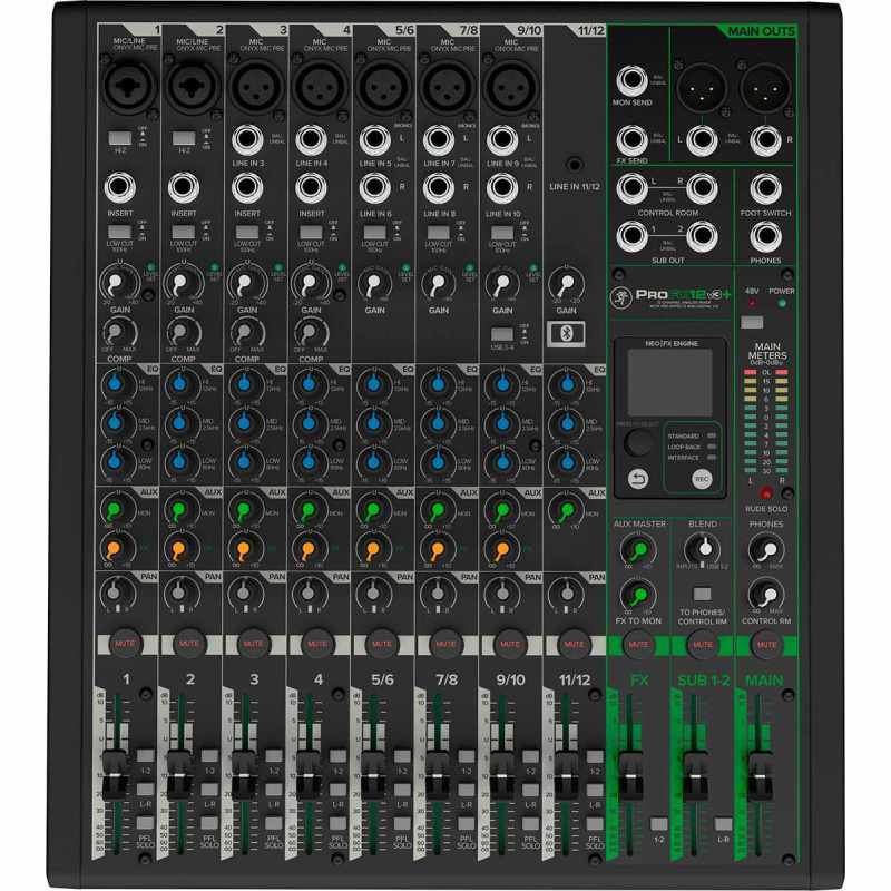 MACKIE PROFX12V3+ Mezclador USB de 12 canales + Bluetooth y FX