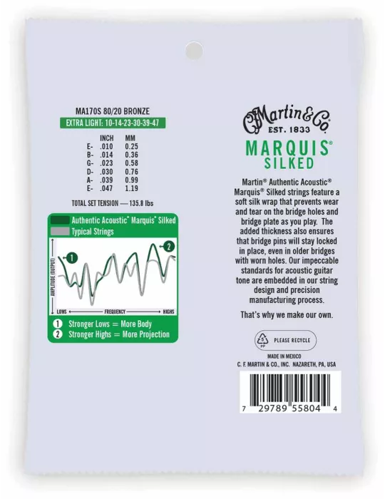  Martin MA170S Authentic Silked, Extra Light, 80/20|MusicGoodDeal 