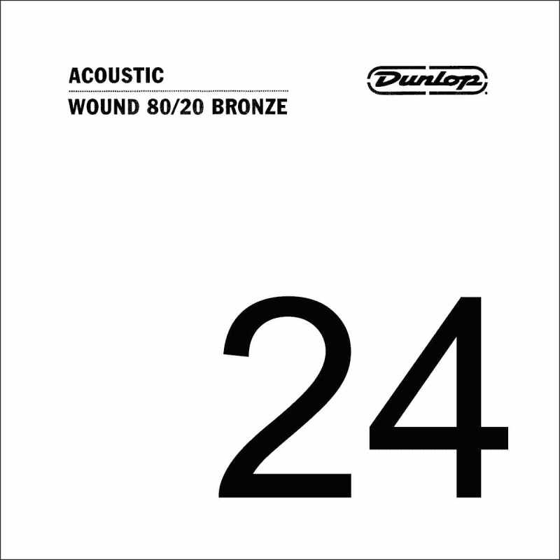 DUNLOP DAB24 Restocking - Acoustic cord 80/20 Bronze .024, spun