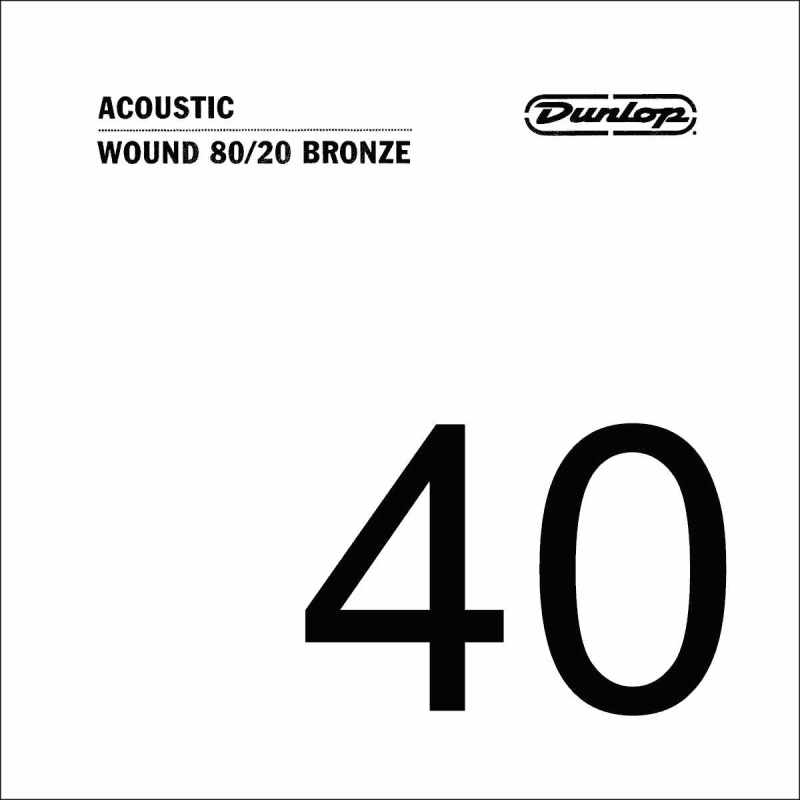 DUNLOP DAB40 Restocking - Acoustic cord 80/20 Bronze .040, spun