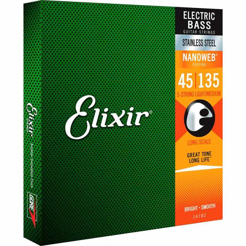 ELIXIR 14782 . Sätze - 5 Saiten Medium 45-65-85-105-135