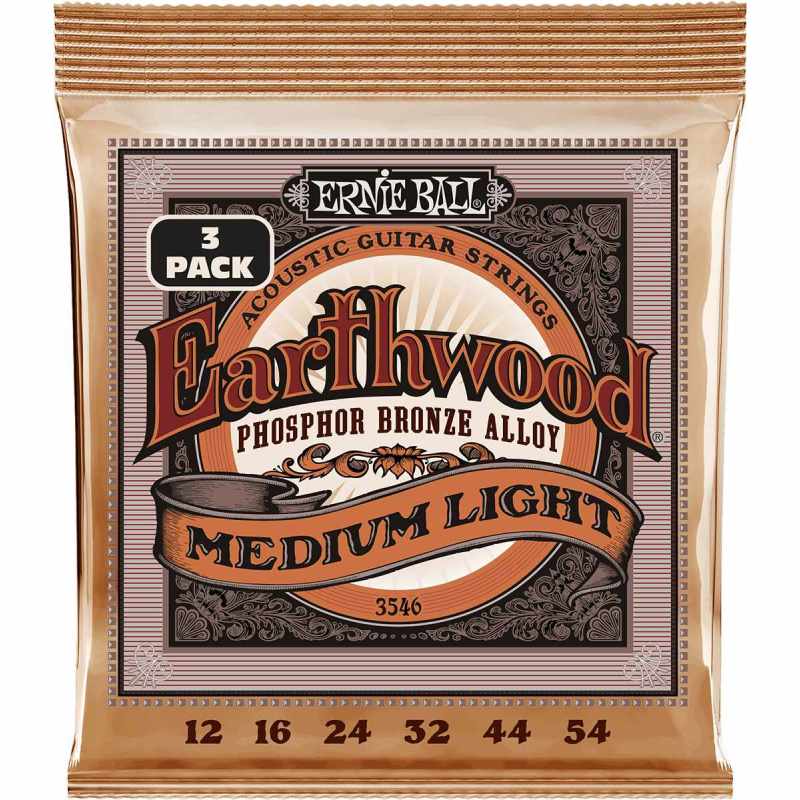 ERNIE BALL 3546 Pack of 3 sets - Medium light 12-54 - pack of 3