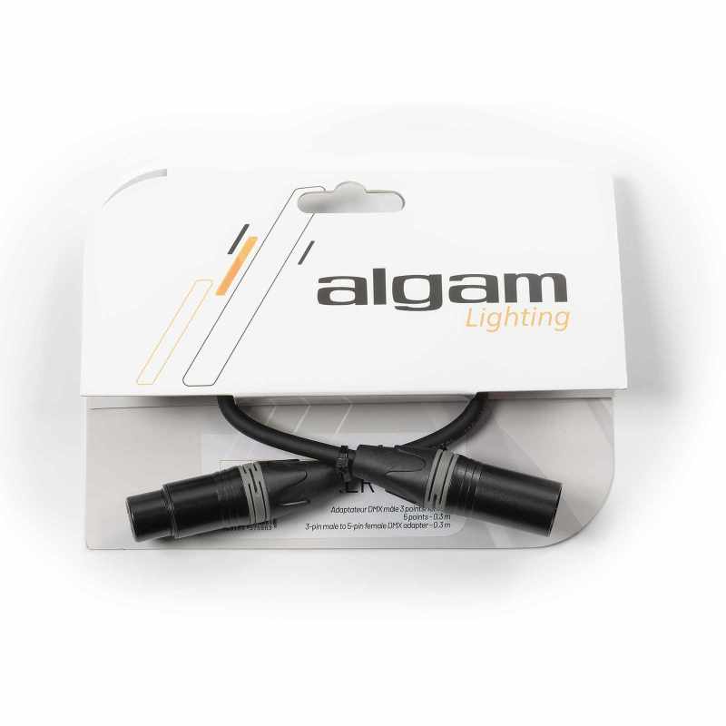 ALGAM LIGHTING ADAPT-XLR-M3F5 Adapters - 3-point male/5-point female - 0.3 m