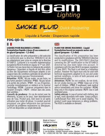  Algam Lighting FOG-QD-5L Liquide fumée dispersion rapide 5L|MusicGoodDeal  2