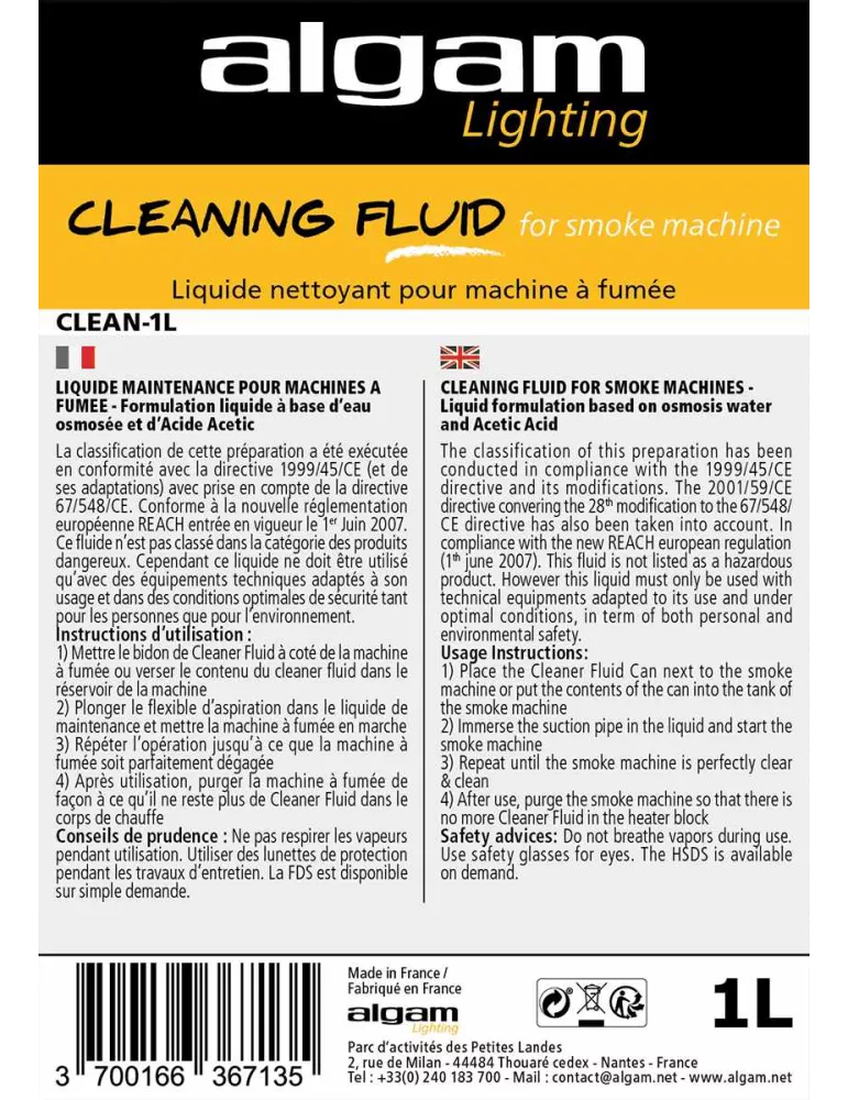  Algam Lighting CLEAN-1L Liquide cleaner 1L|MusicGoodDeal 