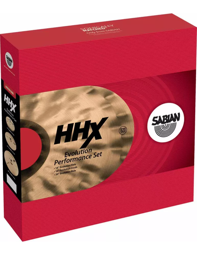  SABIAN 15005XEBP Conjunto armónico - Evolution 14"-16"-20"+ 18" GRATIS|MusicGoodDeal 