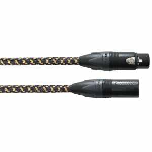 CORDIAL CXM5FM-EDI25 CXM FM-EDITION 25 - NEUTRIK XLR plugs f/m gold-plated contacts - black/gold textile sheath - 5 m