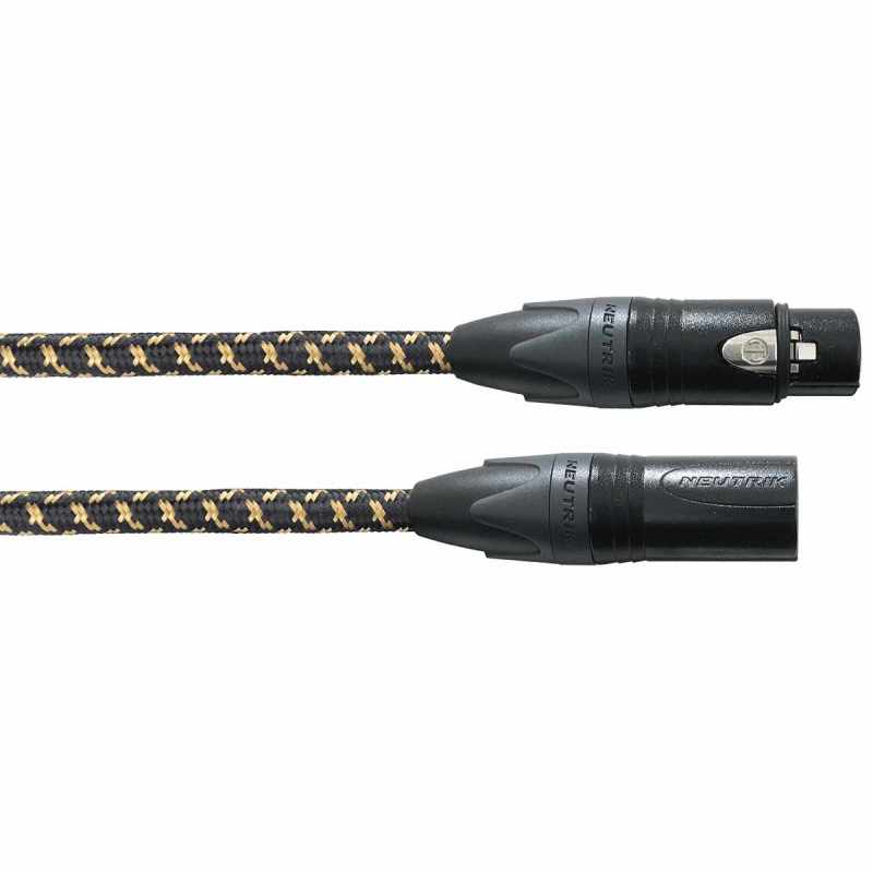 CORDIAL CXM5FM-EDI25 CXM FM-EDITION 25 - NEUTRIK XLR plugs f/m gold-plated contacts - black/gold textile sheath - 5 m