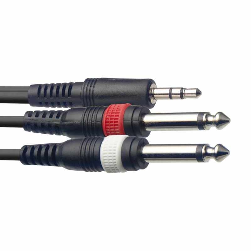 STAGG SYC2/MPSB2P E Y cable, mini jack/jack (1m/2m), 2 m (6')