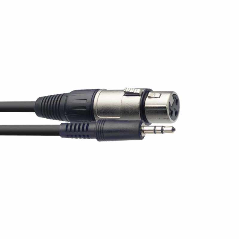 STAGG SAC3MPSBXF Audio cable, XLR/mini jack (f/m), 3 m (10')