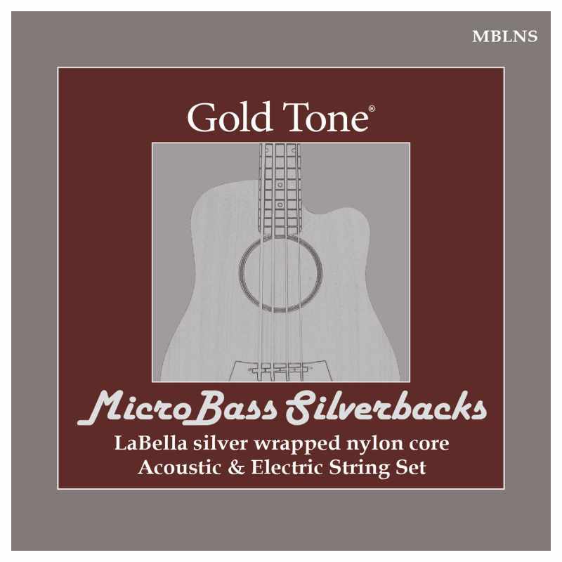 GOLD TONE MBLNS LaBella 'Silverback' silver-wrapped nylon strings for micro bass