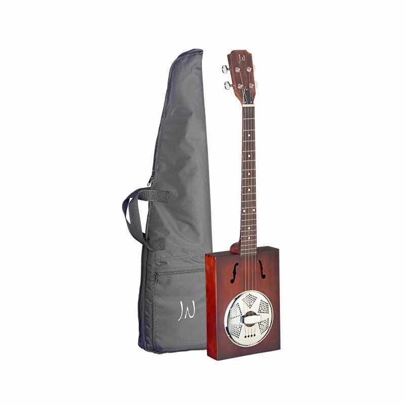 J.N GUITARS CASK-PUNCHEON Acoustic Cigar Box Guitar with 4 strings, resonator, spruce top, Cask series