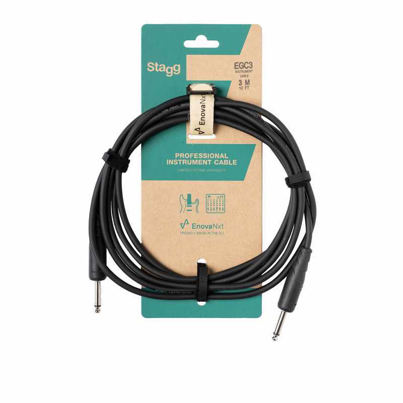 STAGG EGC3 Instrument cable, jack/jack (m/m), 3 m (10') E-series