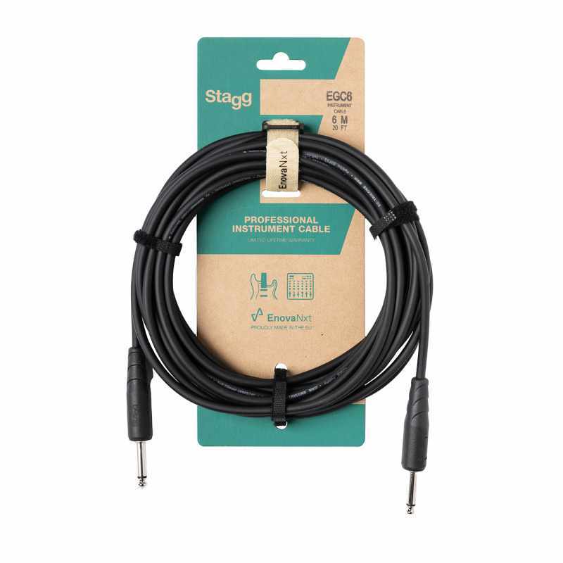 STAGG EGC6 Instrument cable, jack/jack (m/m), 6 m (20') E-Series