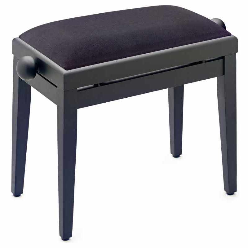 STAGG PB05 BKM SVBK Matt black piano bench with black smooth velvet top