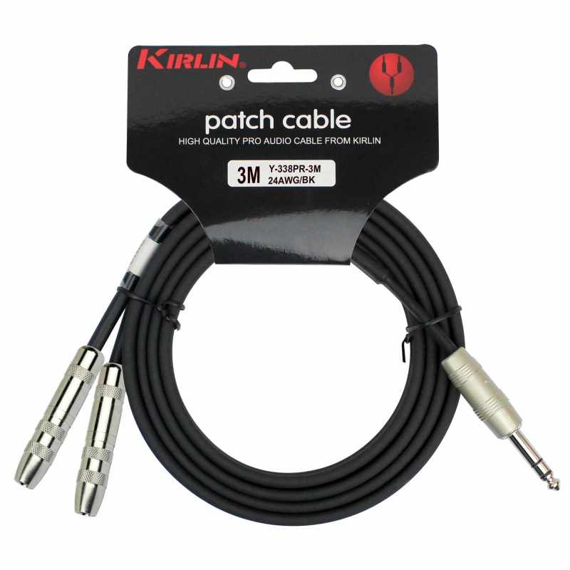 KIRLIN Y338-3BK CABLE PATCH Y 2XJACK-JACK 6.35 NR