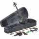 STAGG EVN 4/4 MBK 4/4 electric violin set with S-shaped metallic black electric violin, soft case and headphones