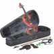 STAGG EVN 4/4 MRD 4/4 electric violin set with S-shaped metallic red electric violin, soft case and headphones