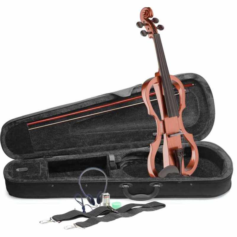 STAGG EVN X-4/4 VBR 4/4 E-Violin Set mit Violin Burst Violine, Softcase und Kopfhörer