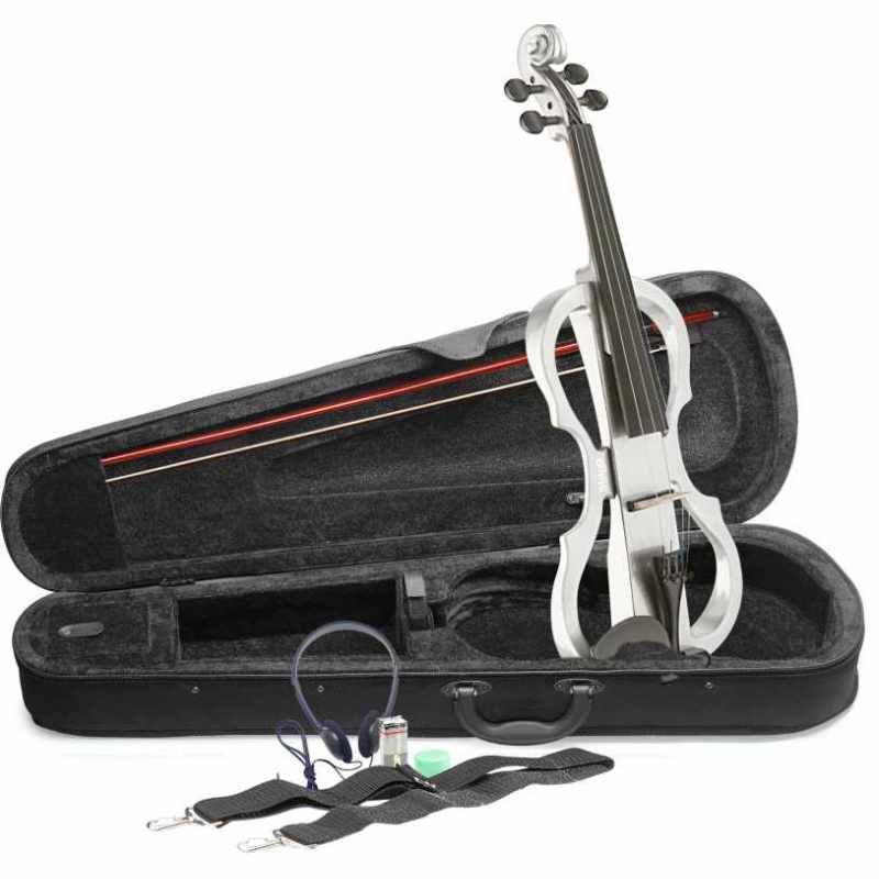 STAGG EVN X-4/4 WH 4/4 electric violin set with white electric violin, soft case and headphones