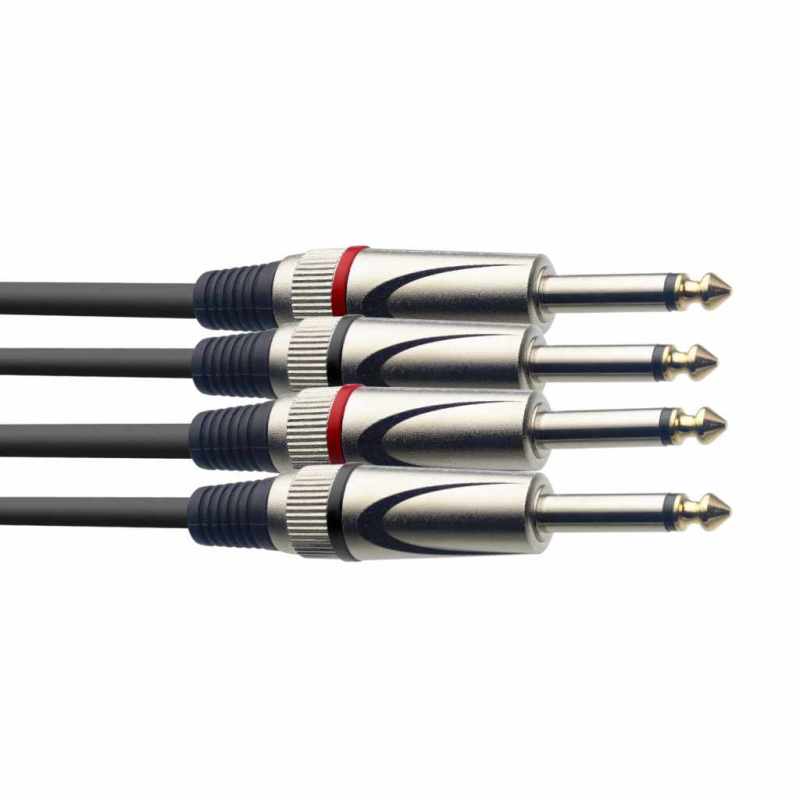 STAGG STC10P Twin cable, jack/jack (m/m), 10 m (33')