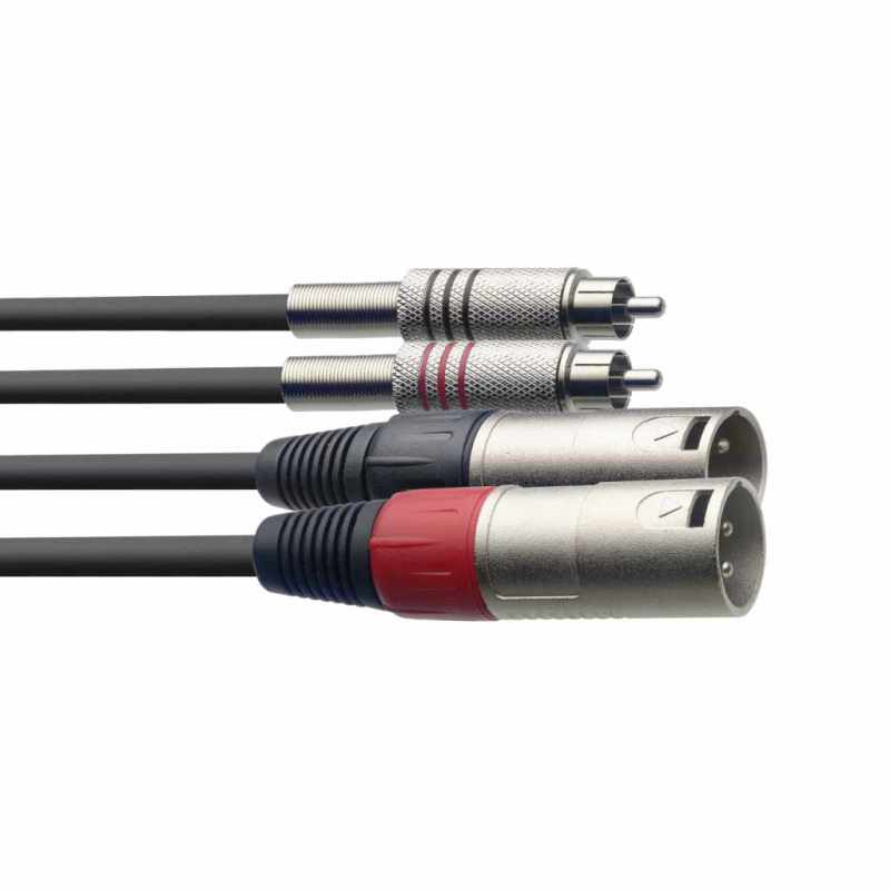 STAGG STC1,5CMXM Twin cable, XLR/RCA (m/m), 1.5 m (5')