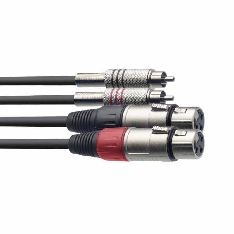 STAGG STC3CMXF Twin cable, XLR/RCA (f/m), 3 m (10')