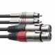 STAGG STC3CMXF Twin cable, XLR/RCA (f/m), 3 m (10')