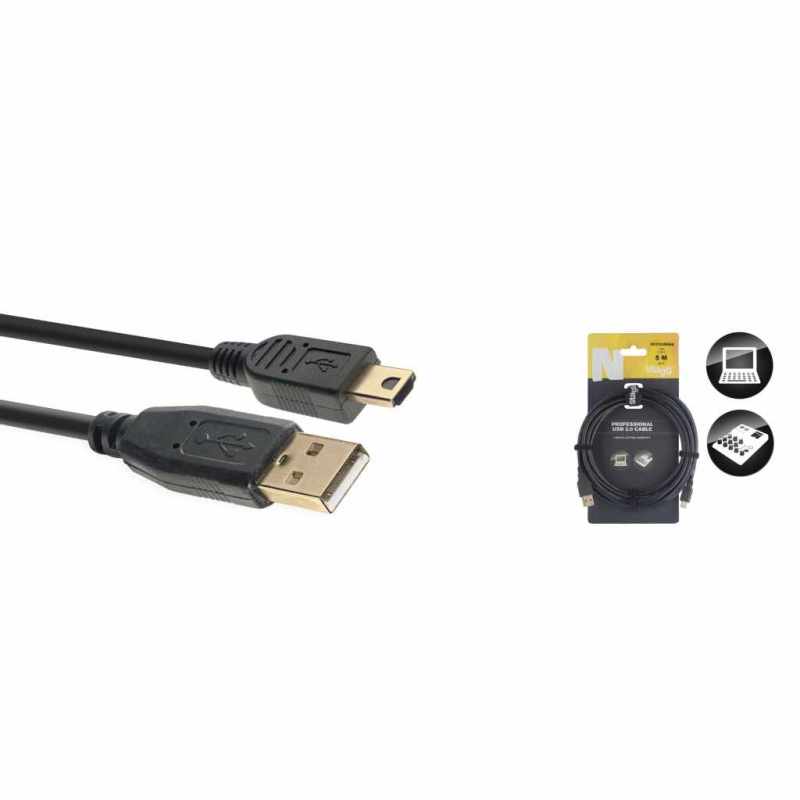 STAGG NCC5UAUNA Cable USB 2.0, serie N - mini USB A macho / USB A macho