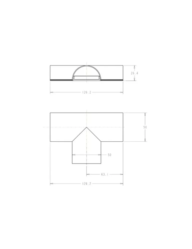 MULTIBRACKETS 3190 Cache-câble Multibrackets Cable Cover T Joint Gris - 50 mm