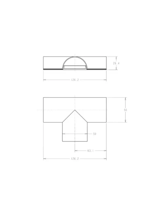 MULTIBRACKETS 3190 Cache-câble Multibrackets Cable Cover T Joint Gris - 50 mm